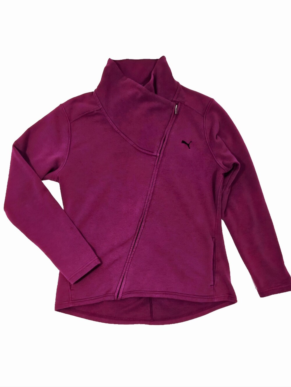 Puma Women’s XL Purple Asymmetrical Full Zip Sweatshirt Jacket Pockets
